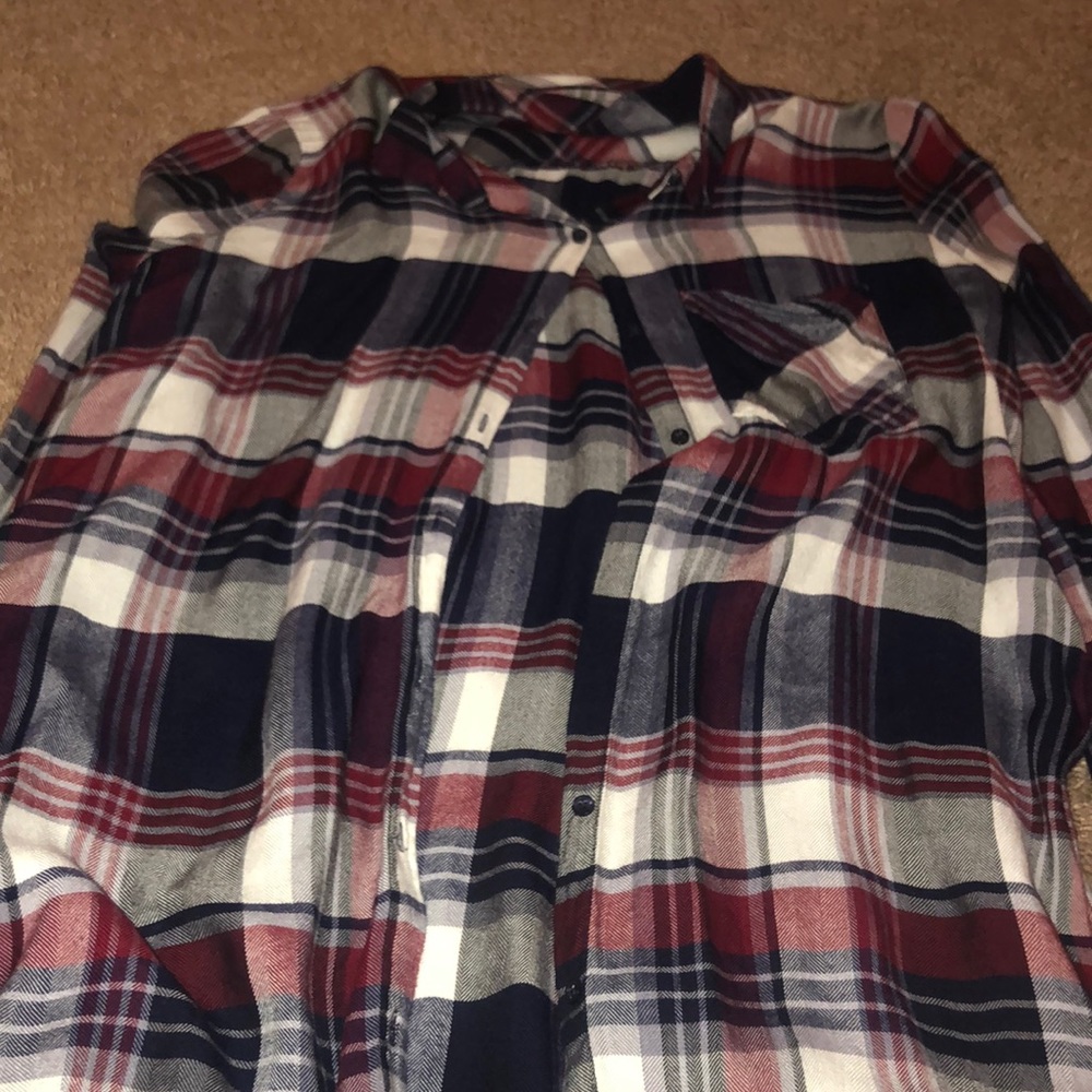 red white and blue flannel.